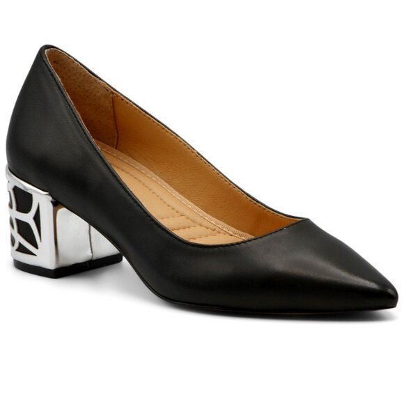 Flori Womens Faux Leather Pointed Toe Pumps - Picture 1 of 9